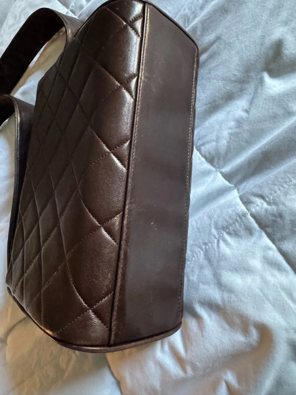 CHANEL Quilted Lambskin Flap Bag in Dark Brown with Gold Hardware - Picture 6 of 9